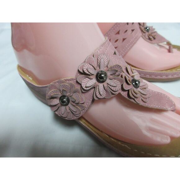 FUDYNMALC Orthopedic Sandals Dusty Rose Women Wedge SZ 6 Comfortable Walking - Picture 3 of 6